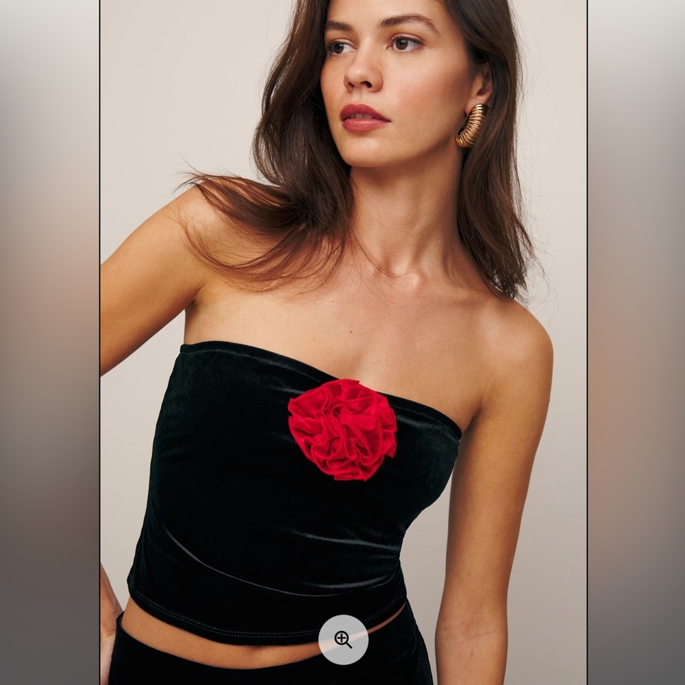 Reformation Adalynn Knit Two Piece Set in Black Velvet